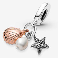 Pandora Charm de Colgante en Plata de Lei Perlas Artificiales cultivadas de Agua Dulce, Estrellas de Mar y Conchas Tres en uno 781690C01,Incluye Caja Original - details 0