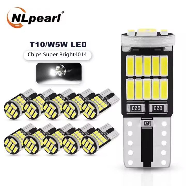 NLpearl 2/10x Lámparas LED T10 W5W Canbus 4014 SMD 6000K 168 194 Luz De Interior De Coche Lámpara De Lectura De Placa De Licencia - 1