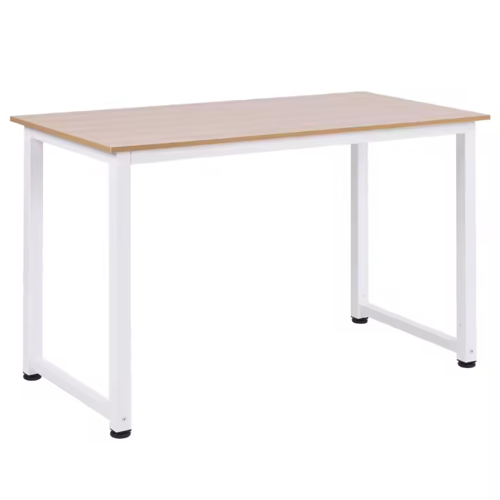 HOMCOM Mesa de Ordenador Mesa de Comedor Escritorio para Hogar Oficina con Pies Ajustables Mobiliario Simple de Oficina 120x60x76cm Carga 100 kg Marco Metal - 1