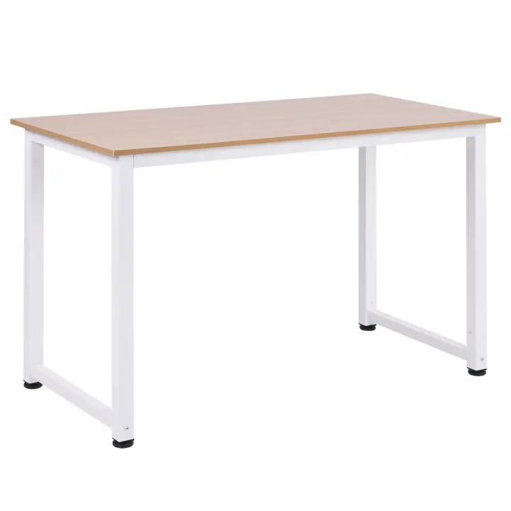 HOMCOM Mesa de Ordenador Mesa de Comedor Escritorio para Hogar Oficina con Pies Ajustables Mobiliario Simple de Oficina 120x60x76cm Carga 100 kg Marco Metal - 1