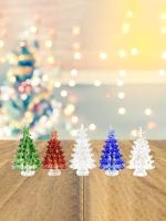 Árbol De Navidad De Cristal Miniatura 2.75 Pulgadas Decoración Exclusiva Multicolor Pequeño Regalo De Lujo Para Amigos - details 6