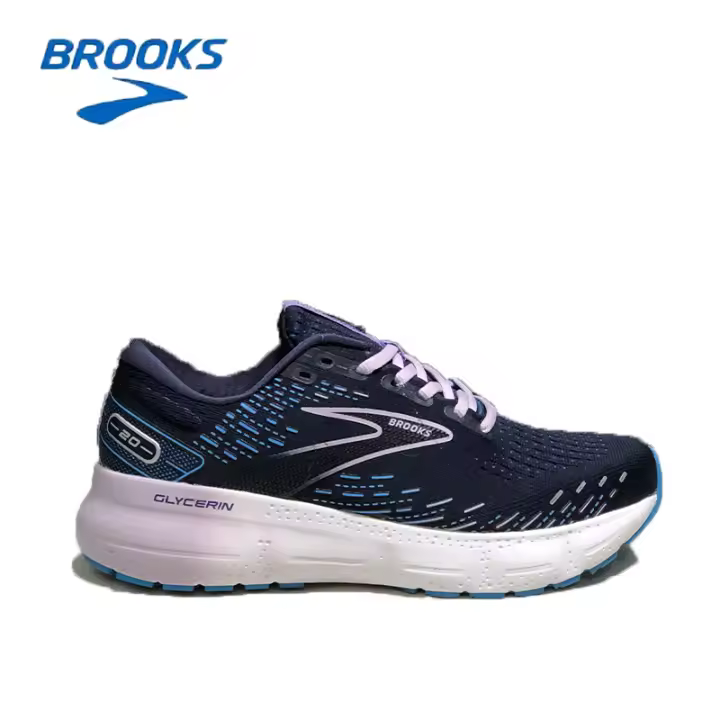 Zapatos De Correr BROOKS Glycerin 20 Para Hombre Y Mujer Color Azul Peacoat Y Noche Casual Transpirables De Entrenamiento Deportivo De Larga Distancia - 1