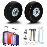 Ruedas De Equipaje Silenciosas Para Reparación Y Reemplazo De Maletas Partes De Suitcase Con Ejes De Diámetro 40/45/50/60/70/90mm Negro Material De Goma Y Metal - details 0