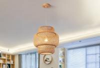 Lámpara Colgante De Bambú Hecha a Mano Estilo Rustico Para Decoración Del Hogar Y Sala De Estar Luz LED Tradicional Semiflujo - details 4