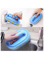 Cepillo De Limpieza Con Mango Y Esponja Herramienta Para Lavar Platos Y Ollas En La Cocina Material PP No Electrónico - details 2