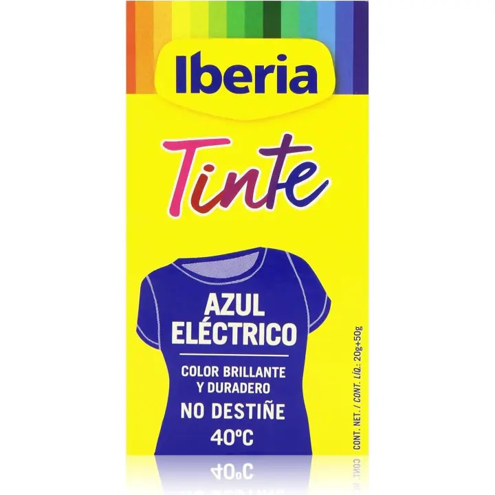 Iberia - Tinte Azul Eléctrico para ropa, 40°C - 1