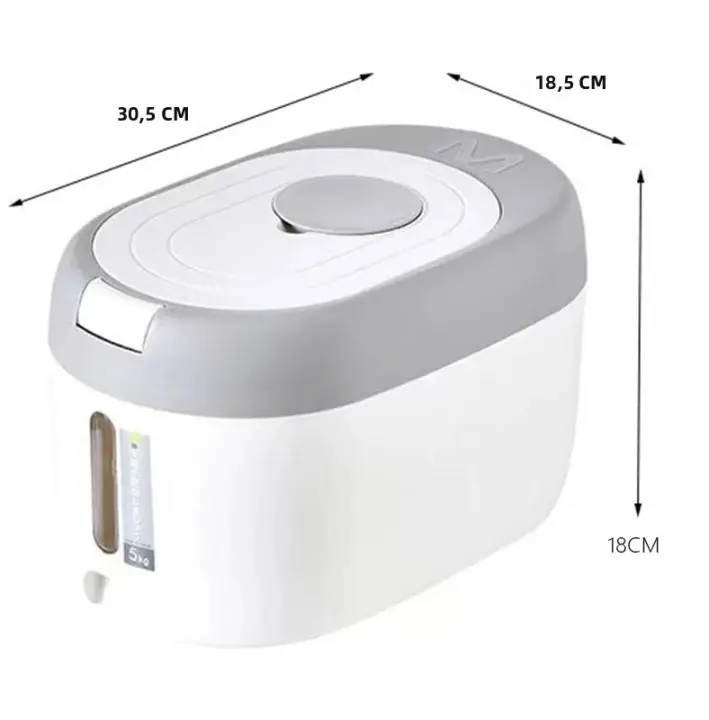 XIAOGUI Dispensador De Arroz 5KG/10KG Organizador De Cocina Contenedor De Almacenamiento Para Alimentos Juego De Botellas De Cereal Estilo Japonés Plástico - 1