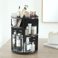 Organizador De Maquillaje Rotativo De 360 Grados Gran Capacidad Para Baño Almacenamiento De Cosméticos Y Perfume Con Portador De Cepillos Para Labial Y Cuidado De La Piel - details 1