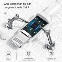 Cable Cargador iPhone EasySpeed - Carga Rápida para iPhone 14/13/13 mini/13 Pro Max/12/11/11 Pro/X/XS/XR/8/7/6/5/SE/iPad - Blanco y Beige, Cable de Carga iPhone 15, Cable USB C a C - details 0