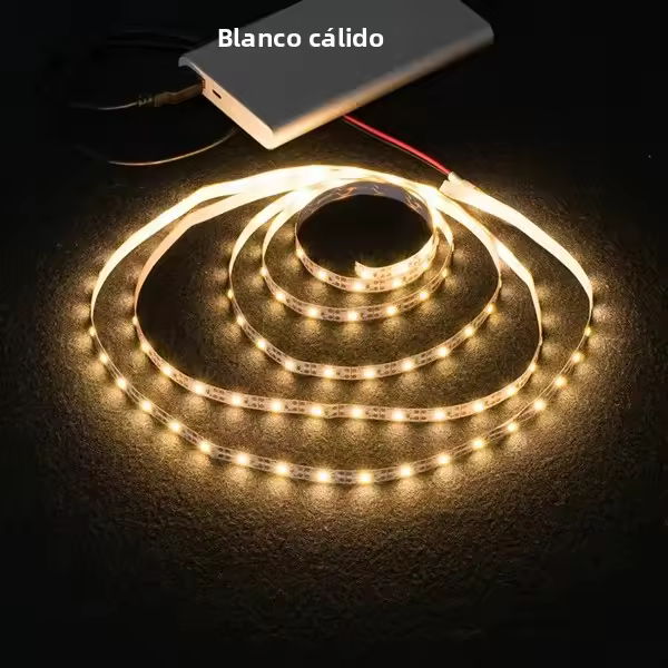 Tira De Iluminación LED Flexível 50cm 1M 2M 3M 4M 5M Com Bateria AA SMD2835 Branco/Branco Quente Luz De Fundo Para Sala De Estar - 1