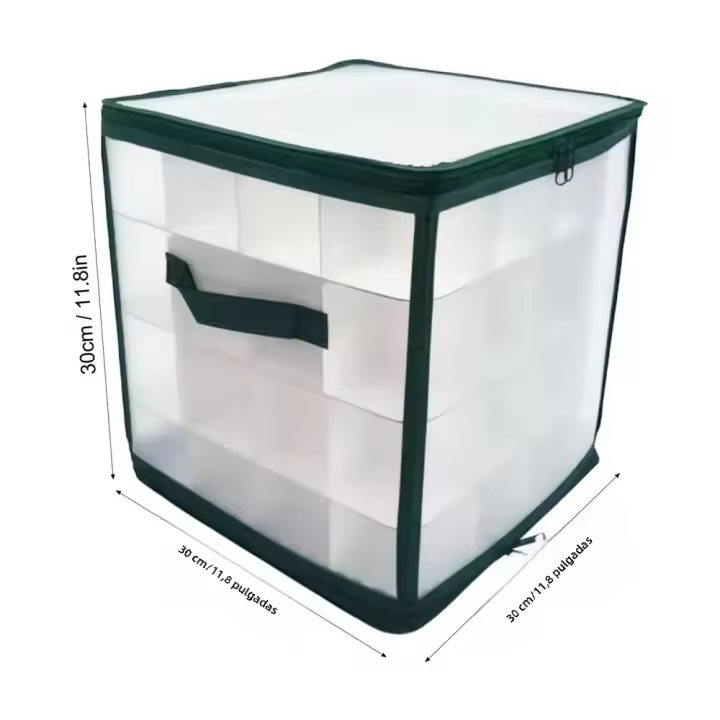Caja De Almacenamiento De Navidad 64 Cuadrículas Organizador De Esferas De Navidad Decoraciones De Árbol De Navidad Juguete - 1