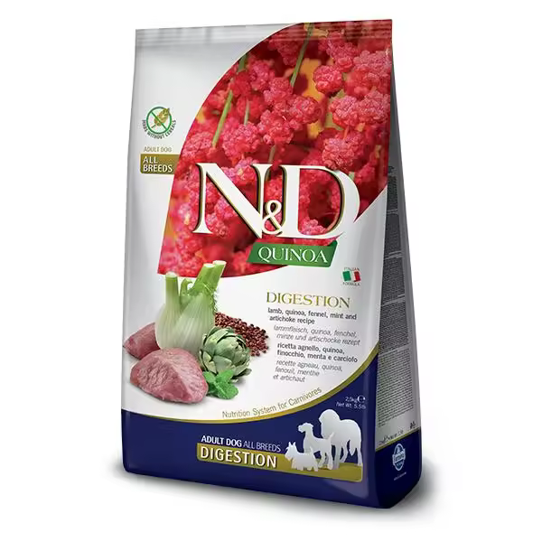 FARMINA N&D DOG QUINOA DIGESTION CORDERO 2,5KG - 1