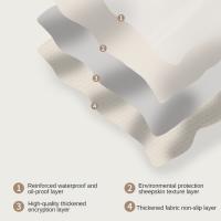 Mantel De Cuero Genuino De Oveja Crema Blanco a Prueba De Agua Y Aceite Para Restaurante Mesa De Café Forma Rectangular Y Circular Lavable Libre - details 0