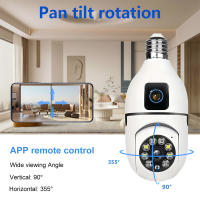 Cámara De Seguridad Interior 1080P Con Visión Nocturna Y Doble Lente WiFi Bulbo E27 Antifurto Rotación De Video Monitor 2.4G - details 7