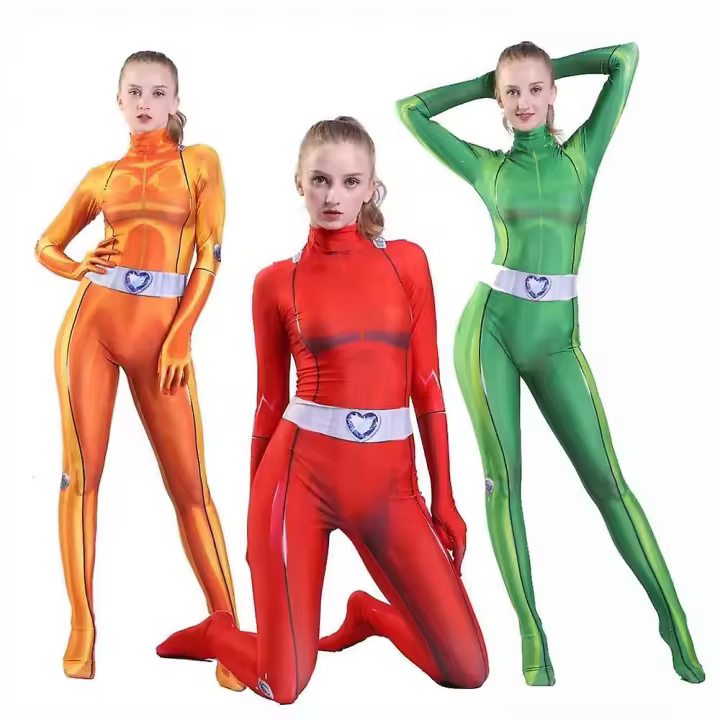 Disfraz de Cosplay de Totally Spies para mujer y niña, traje de Anime Clover, Sam Alex, Zentai - 1