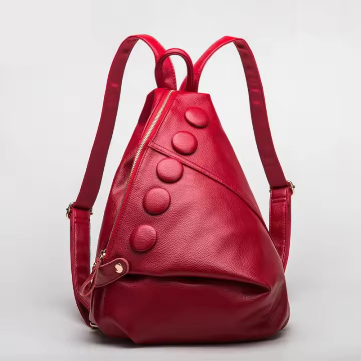 Mochila de cuero genuino para mujer, bolso de primera capa de piel de vaca, bolsas de viaje de ocio de gran capacidad - 1