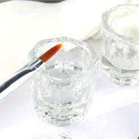 Vaso De Vidrio Para Uñas 1 Pieza Contenedor De Polvo De Uñas Acrílicas Dishes De Líquido Transparente Herramientas De Manicura - details 4