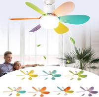 Ventilador de techo con casquillo E27 con luz, base roscada, aspas extraíbles, ventilador de techo atornillado con luz y control remoto, adecuado para garaje, baño, dormitorio, cocina, luz redonda - details 3