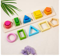 Juguetes De Madera Montessori Para Bebés Sorteo Y Pila De Formas Y Colores Juego De Enseñanza Temprana Para Niños De 1 a 6 Años - details 2