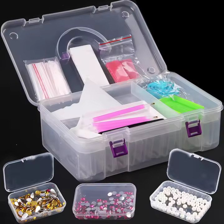 Caja De Almacenamiento Para Pintura De Diamantes 5D Accesorios Contenedor Para Bolas Y Herramientas De Mosaico Plástico - 1
