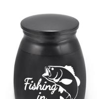 Caja De Memoria Para Mascotas Pequeñas Urnita De Acero Inoxidable Con Estampado De Pesca En El Cielo Para Perros Y Gatos Contenedor De Cenizas Con Tapa Fuerte - details 8