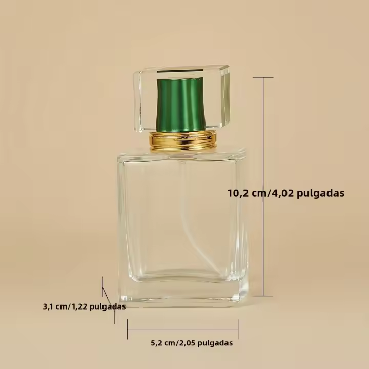 Botella De Perfume Recargable De Vidrio Transparente Premium 1.69oz Portátil Gran Capacidad Para Viajes Cosméticos - 1