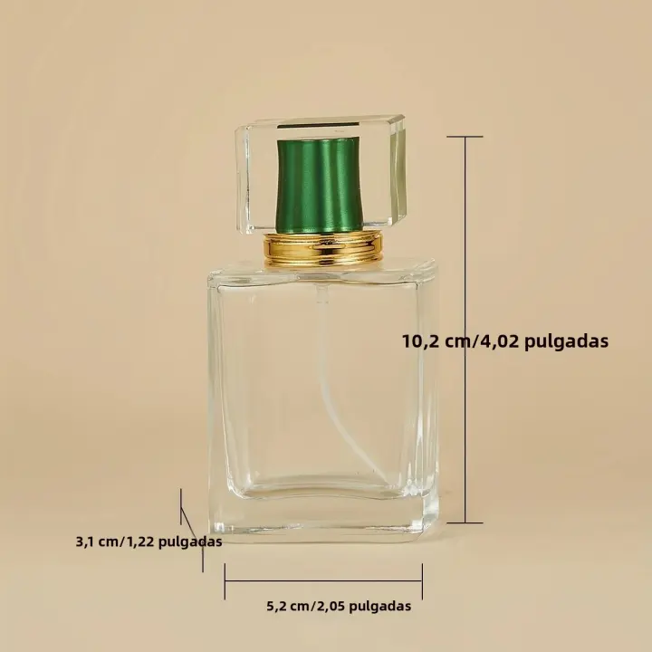 Botella De Perfume Recargable De Vidrio Transparente Premium 1.69oz Portátil Gran Capacidad Para Viajes Cosméticos - 1