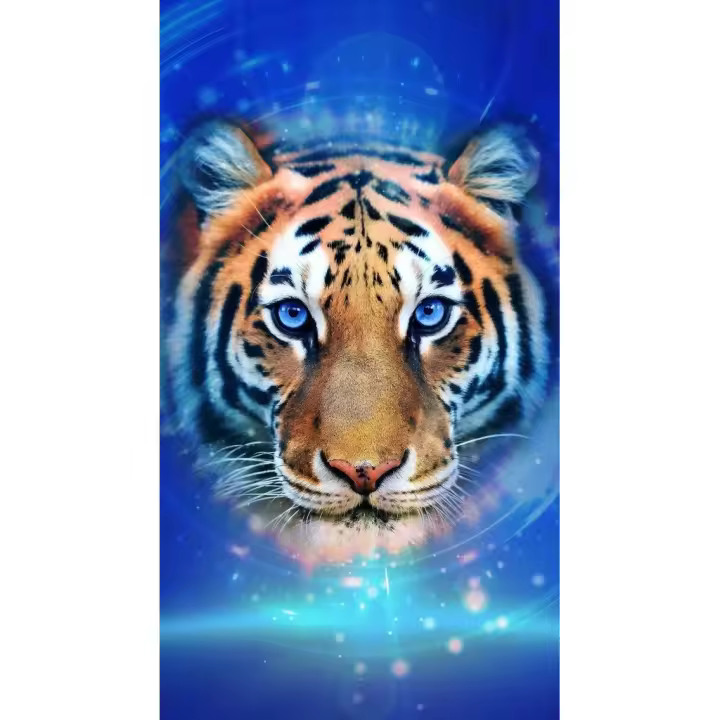Toalla de Microfibra para Playa estampado Tigre, 90x170 cm, 100% poliéster - 1