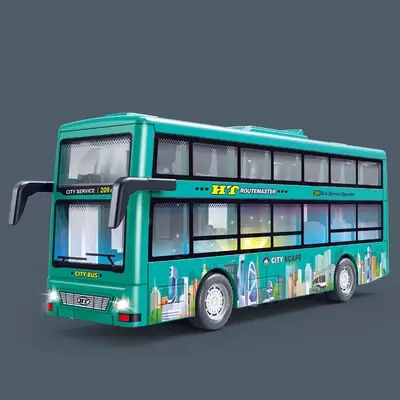 Modelo De Autobús Doble Cubierta En Plástico Con Retroiluminación Coche De Colección Para Niños Juguete De Viaje Por La Ciudad Con Retroiluminación Regalo Para Niños Edad Recomendada 4-12 Años - 1