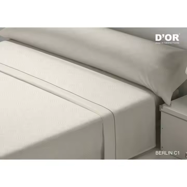 D'Or - Juego de Sábanas D'Or BERLIN Beige Cama de 120 Franela - 1