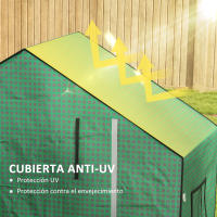 Outsunny Cubierta de Invernadero 140x73x190 cm Cubierta de Repuesto de Invernadero con Ventana Puerta con Cremallera Anti-UV Protección de Plantas para Jardín Verde - details 4