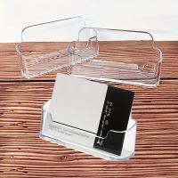Porta Tarjetas De Negocios De Plástico Transparente Acrílico Soporte De Exhibición Para 30-40 Tarjetas De Identificación - details 2