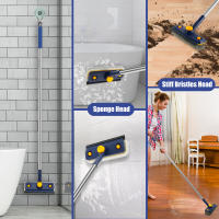 Cepillo De Limpieza Para Baño Con Mango Largo Y Rotación 360° Multifuncional Y Extensible 3 En 1 No Arranca La Taza Del Lavabo - details 6