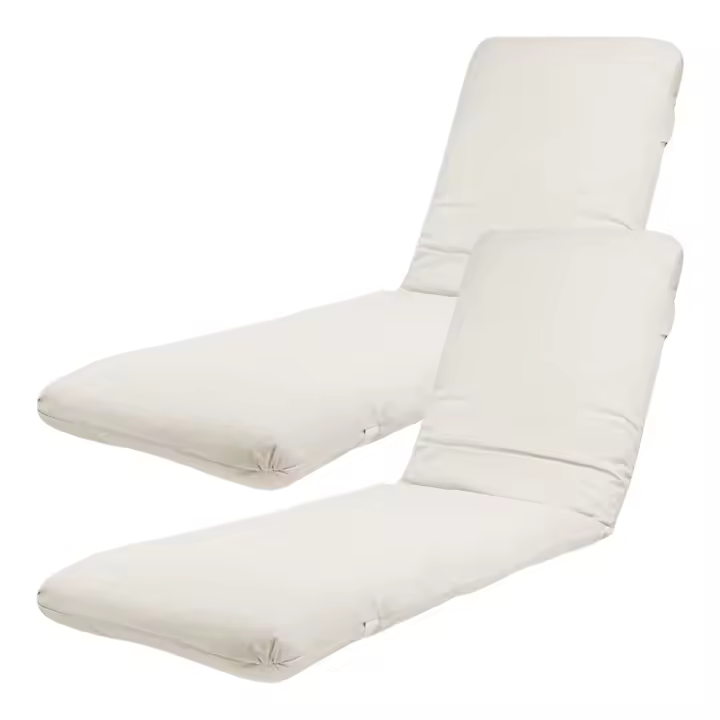 TIENDA EURASIA - Cojin Tumbona Exterior | Pack 2 Colchonetas para Tumbonas de Exterior | Medida 180 x 50 x 6 cm | Funda de Loneta con Cremallera Lavable | Relleno de Fibra Hueca Acolchada - 1