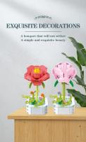 Juego De Bloques De Construcción De Bouquet De Flores Simulación ( Girasol Rosa Tulipán) Juguete Para Mujeres Decoración De Escritorio Romántica Regalos Para Niñas - details 6