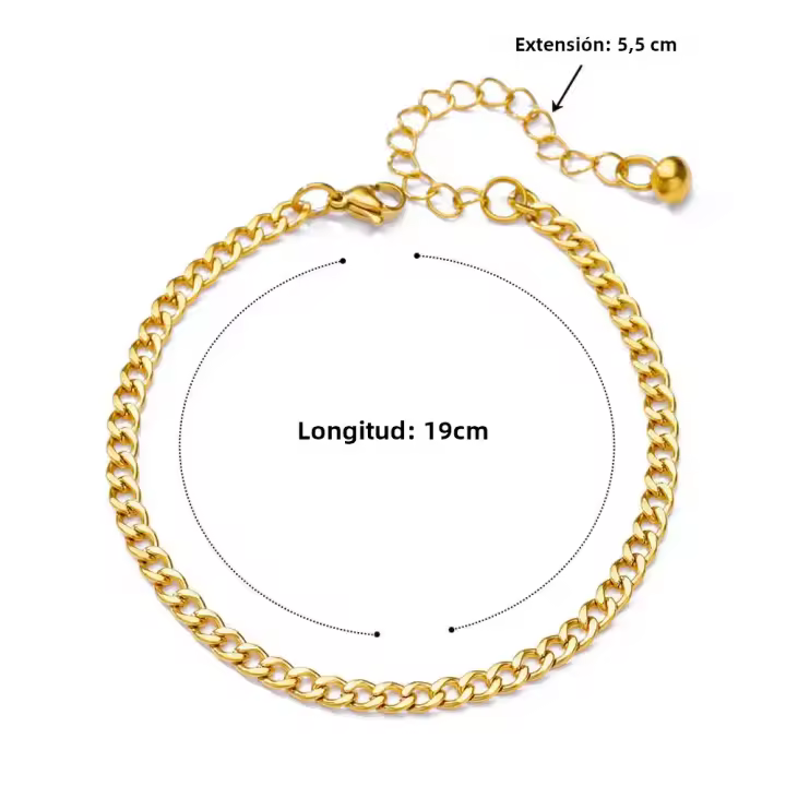 Pulsera De Tobillo Ajustable Vintage Punk Con Cadena De Enredado Oro Para Mujeres Y Hombres Accesorios De Joyería De Acero Inoxidable Regalos - 1