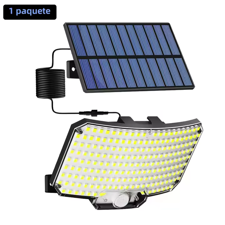 Luces Solares Exteriores 234LED 3 Modos Sensor De Movimiento Luz De Inundación Con Control Remoto IP65 Impermeable Seguridad Para Fuera - 1