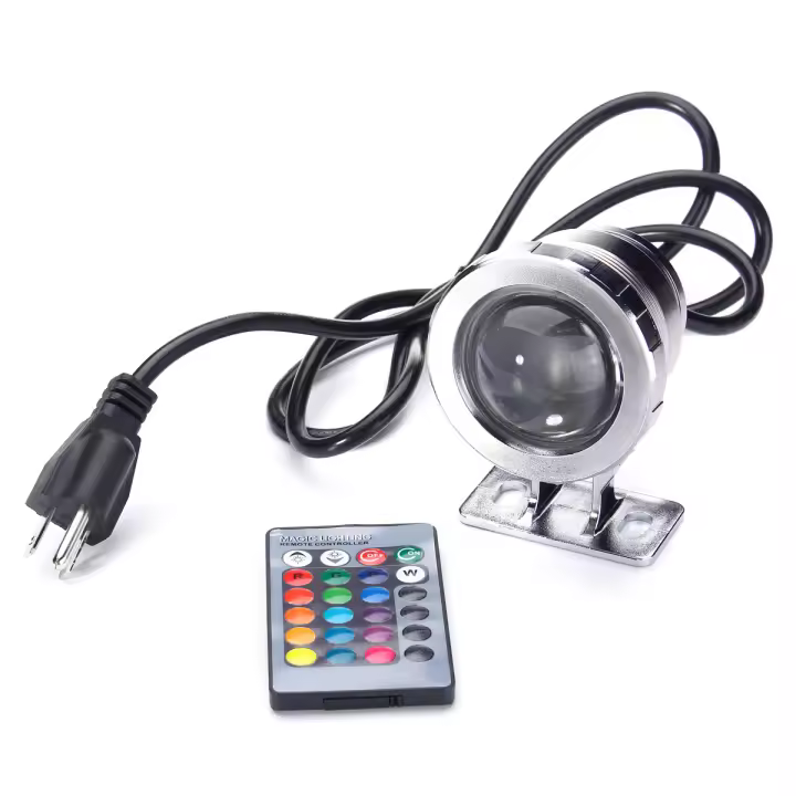 Luz De Inundación LED RGB 5/10W Impermeable Para Piscina Acuario Fuente Exterior Iluminación EU US Enchufe Spotlight Luz Submarina - 1