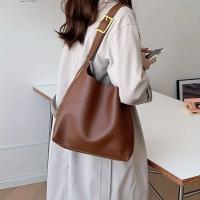 Bolso De Hombro Para Mujer Estilo Minimalista Y Moda En PU Cuero Sólido Bolso Cruzado Versátil Para El Trabajo Con Cierre Hasp - details 0
