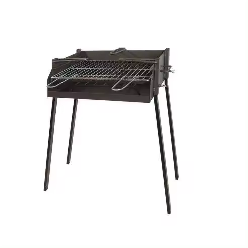 EL ZORRO Barbacoa cuadrada de carbón 50x75cm con soporte paella - EL ZORRO - 73058 Negro Jardin / Accesorios / Complementos Barbacoas - 1
