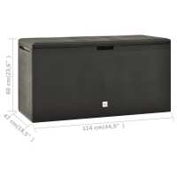 vidaXL Caja de almacenaje para jardín gris antracita 114x47x60 cm - details 6