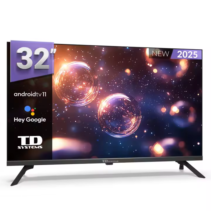 Smart TV 32 pulgadas HD Hey Google Official Assistant con control por voz. Televisor Android 11 - TD Systems K32DLK20GLE - 1