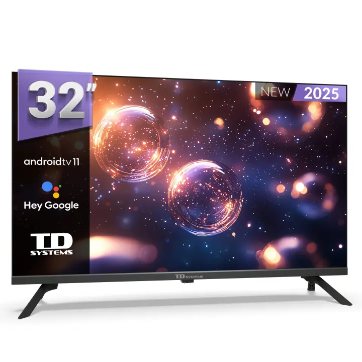 Smart TV 32 pulgadas HD Hey Google Official Assistant con control por voz. Televisor Android 11 - TD Systems K32DLK20GLE - 1