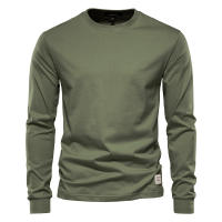 Camisetas de manga larga a la moda de otoño para hombre, camisetas de manga larga de color liso de talla europea, camisetas interiores de algodón para hombre - details 2