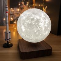 Lámpara LED Flotante De Luna Creativa Con Base De Madera Para Regalo Oficina Dormitorio Hogar 3D Impreso Luz Nocturna Magnética - details 3