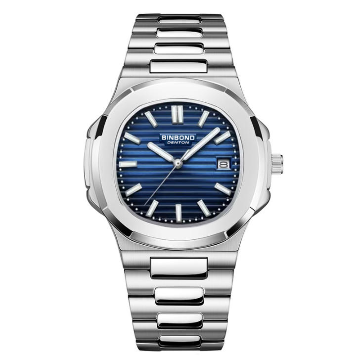Reloj De Hombre BINBOND Lujo Casual Negocios Automático Resistente Al Agua Moda Cuarzo Reloj De Pulsera B1885 Acero Inoxidable Luminoso