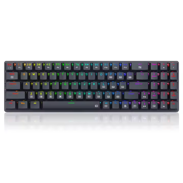 Redragon K626P-KB Ashe 78 teclas con cable RGB compacto teclado mecánico ultra delgado con teclado numérico interruptor azul - negro - 1