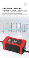 Cargador De Batería De Coche Automático 12V 6A Pantalla Color LCD Reparación De Pulso Para AGM GEL WET Carga De Ácido Lead Acid - details 5