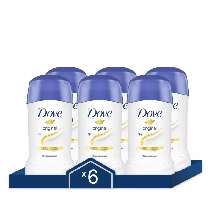 Dove Desodorante en Barra Antitranspirante Original 40ml - Pack de 6 - 1