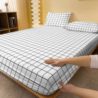 Sábana Ajustada Moderna Y Sencilla Con Patrón Geométrico Y Latticial Imprimido Mate Para Dormitorio Sin Almohadas Incluidas - details 2